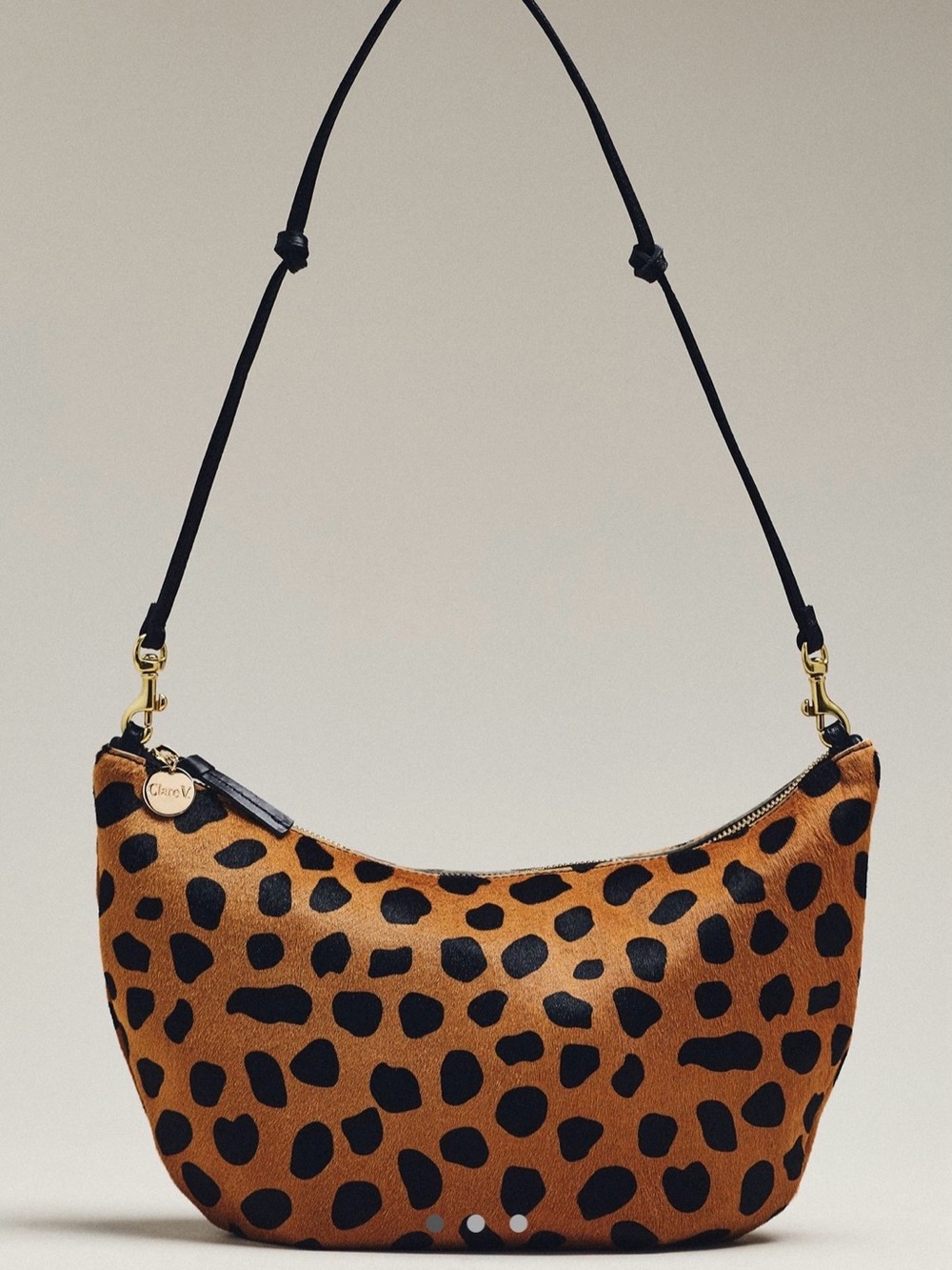 CLARE V. LUNE Leopard Print Shoulder Bag in Tan Leopard NWT